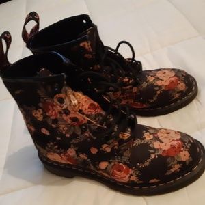 Dr. Martens Vintage Pink/Black Floral Boots